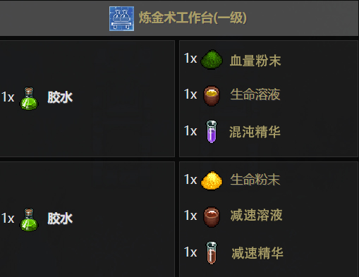 《守墓人》全炼金配方一览 有哪些炼金配方