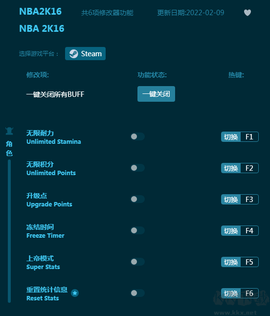 NBA2k16六项修改器